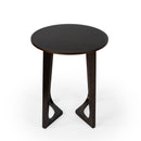 Devin 19.5 in. W Round Solid Wood Mid Century Side Table with 2 Sled Legs by Butler Specialty Company