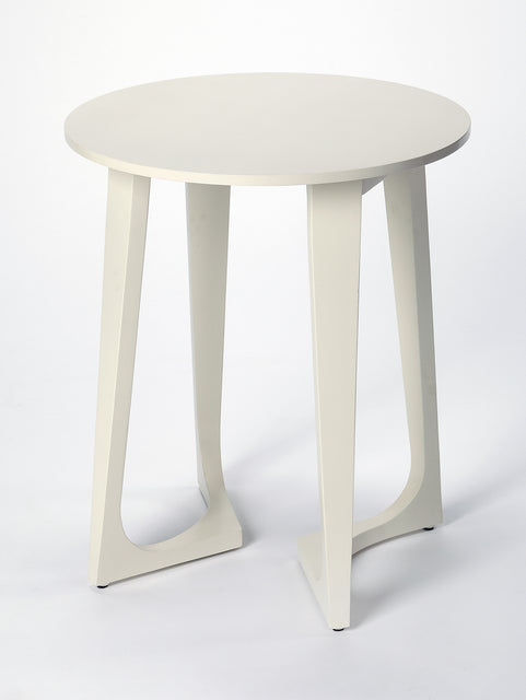 Devin 19.5 in. W Round Solid Wood Mid Century Side Table with 2 Sled Legs by Butler Specialty Company