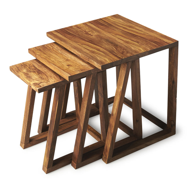 Mira 17 in. W Rectangular Solid Wood Set of 3 Modern Nesting Tables by Butler Specialty Company