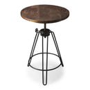 Trenton 22 in. W Round Metal and Wood Industrial Adjustble Height Side Table with Tripod Base by Butler Specialty Company