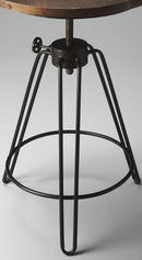 Trenton 22 in. W Round Metal and Wood Industrial Adjustble Height Side Table with Tripod Base by Butler Specialty Company
