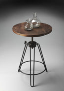 Trenton 22 in. W Round Metal and Wood Industrial Adjustble Height Side Table with Tripod Base by Butler Specialty Company