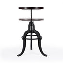 Gladney 28.25 in. Seat Height Round Iron and Wood Adjustable Height Backless Bar Stool with Foot Rest by Butler Specialty Company