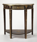 Ranthore 30 in. W Demilune Wood and Brass Foil 1 Drawer Console Table with Lower Open Shelf by Butler Specialty Company
