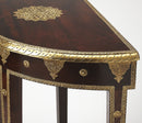 Ranthore 30 in. W Demilune Wood and Brass Foil 1 Drawer Console Table with Lower Open Shelf by Butler Specialty Company