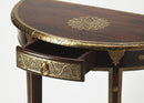 Ranthore 30 in. W Demilune Wood and Brass Foil 1 Drawer Console Table with Lower Open Shelf by Butler Specialty Company