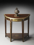 Ranthore 30 in. W Demilune Wood and Brass Foil 1 Drawer Console Table with Lower Open Shelf by Butler Specialty Company
