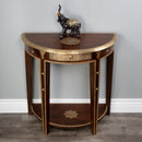 Ranthore 30 in. W Demilune Wood and Brass Foil 1 Drawer Console Table with Lower Open Shelf by Butler Specialty Company