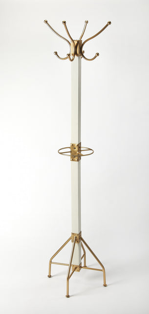 Logan Square 74 in. H Wood & Metal Rustic 4 Double Hook Costumer/Coat Rack with Umbrella Holder by Butler Specialty Company