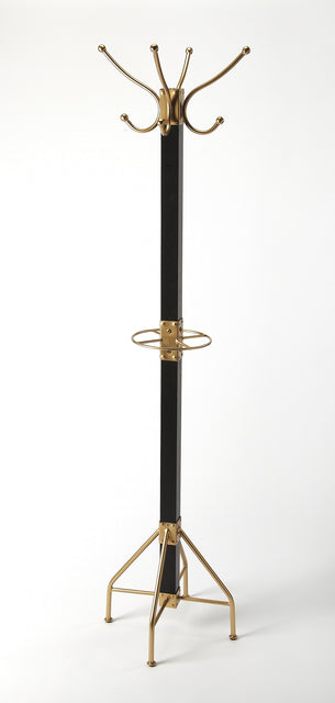 Logan Square 74 in. H Wood & Metal Rustic 4 Double Hook Costumer/Coat Rack with Umbrella Holder by Butler Specialty Company