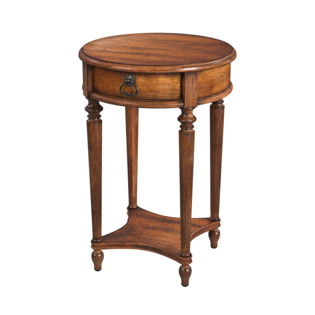 Jules 17.5 in. W Round Wood 1 Drawer End Table with Lower Open Shelf by Butler Specialty Company
