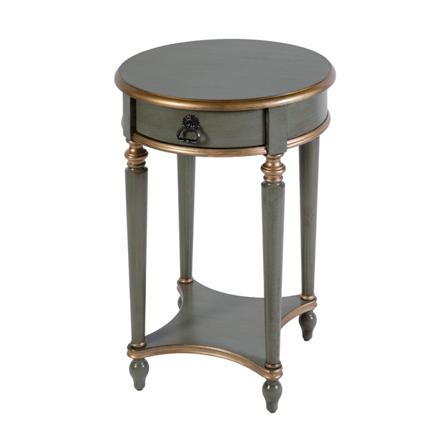Jules 17.5 in. W Round Wood 1 Drawer End Table with Lower Open Shelf by Butler Specialty Company