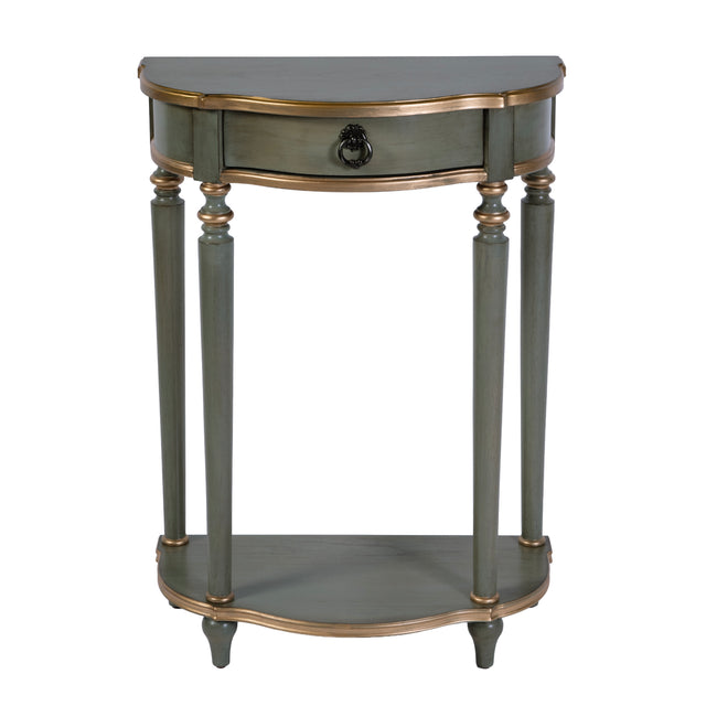 Ashby 22 in. W Demilune Wood 1 Drawer Console Table with Lower Open Shelf by Butler Specialty Company