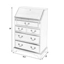 Danforth 25.5 in. W Rectangular Wood 5 Drawer Secretary with Drop Front Writing Surface by Butler Specialty Company
