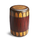 Navajo 18 in. W Round Leather and Wood Drum Side Table by Butler Specialty Company