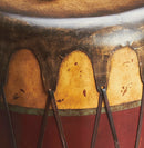 Navajo 18 in. W Round Leather and Wood Drum Side Table by Butler Specialty Company