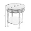 Sampson 22 in. W Round Wood 1 Drawer Side Table with Lower Open Shelf by Butler Specialty Company