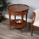 Sampson 22 in. W Round Wood 1 Drawer Side Table with Lower Open Shelf by Butler Specialty Company