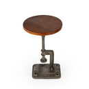 Ellis 22.5 in. Seat Height Round Wood and Metal Adjustable Height Pedestal Side Table by Butler Specialty Company