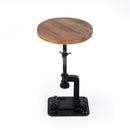 Ellis 22.5 in. Seat Height Round Wood and Metal Adjustable Height Pedestal Side Table by Butler Specialty Company