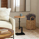 Ellis 22.5 in. Seat Height Round Wood and Metal Adjustable Height Pedestal Side Table by Butler Specialty Company