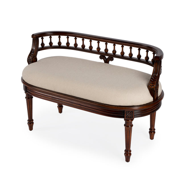 Hathaway 37 in. W Oval Upholstered and Wood Traditional Low Back Accent Bench by Butler Specialty Company