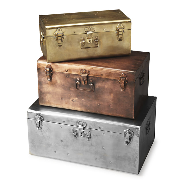 Spirit Rectangular Iron Set of 3 Storage Trunk Set by Butler Specialty Company