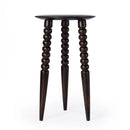 Fluornoy 14 in. W Round Wood Side Table with Tripod Carved and Tapered Legs by Butler Specialty Company