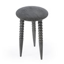 Fluornoy 14 in. W Round Wood Side Table with Tripod Carved and Tapered Legs by Butler Specialty Company