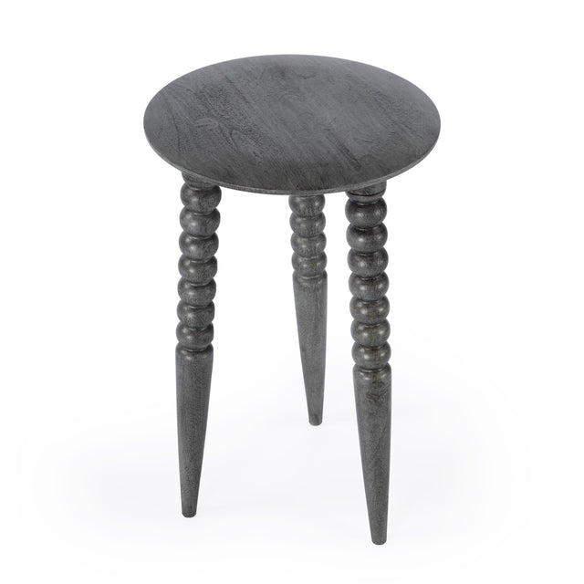 Fluornoy 14 in. W Round Wood Side Table with Tripod Carved and Tapered Legs by Butler Specialty Company