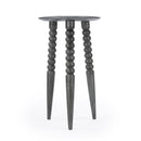 Fluornoy 14 in. W Round Wood Side Table with Tripod Carved and Tapered Legs by Butler Specialty Company