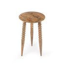 Fluornoy 14 in. W Round Wood Side Table with Tripod Carved and Tapered Legs by Butler Specialty Company