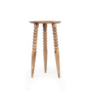 Fluornoy 14 in. W Round Wood Side Table with Tripod Carved and Tapered Legs by Butler Specialty Company