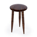 Fluornoy 14 in. W Round Wood Side Table with Tripod Carved and Tapered Legs by Butler Specialty Company