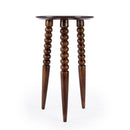Fluornoy 14 in. W Round Wood Side Table with Tripod Carved and Tapered Legs by Butler Specialty Company
