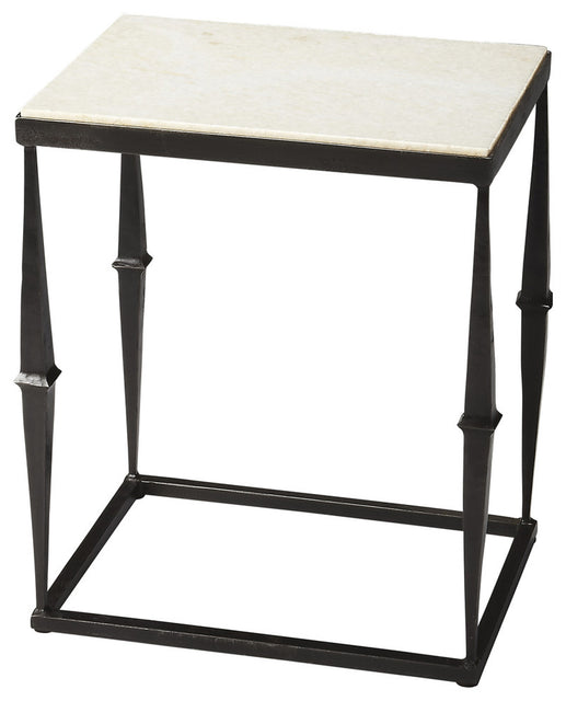 Jacoby 16 in. W Rectangular Marble and Wood Side Table by Butler Specialty Company