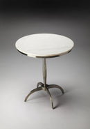 Palmilla 22 in. W Round Marble and Metal Pedestal Side Table by Butler Specialty Company