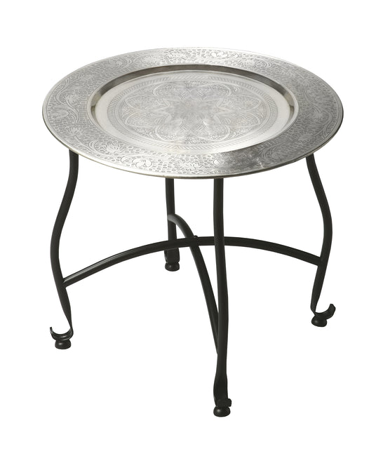 Moroccan 16 in. W Round Metal Tray Table by Butler Specialty Company