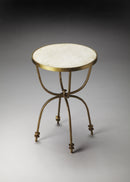 Hager 16 in. W Round Marble & Metal Side Table by Butler Specialty Company