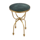 Hager 16 in. W Round Marble & Metal Side Table by Butler Specialty Company