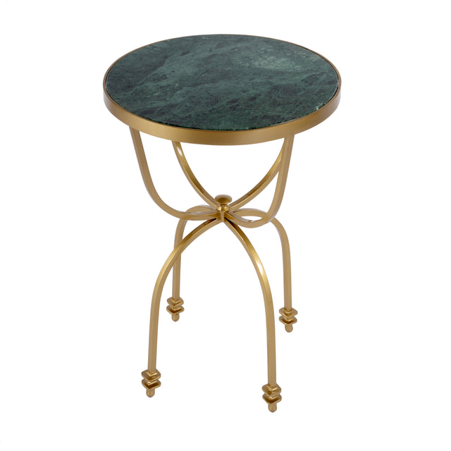 Hager 16 in. W Round Marble & Metal Side Table by Butler Specialty Company