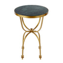 Hager 16 in. W Round Marble & Metal Side Table by Butler Specialty Company