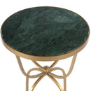 Hager 16 in. W Round Marble & Metal Side Table by Butler Specialty Company