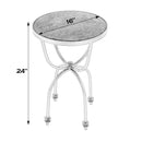 Hager 16 in. W Round Marble & Metal Side Table by Butler Specialty Company