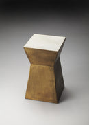 Asheville 12 in. W Square Marble and Metal Single Bunching SideTable by Butler Specialty Company
