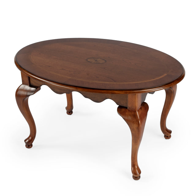 Grace 38 in. W Oval Wood Traditional Queen Anne Coffee Table by Butler Specialty Company