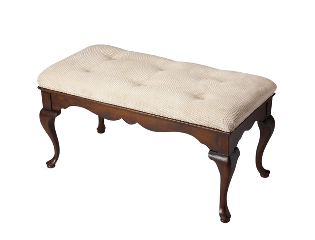 Grace 38 in. W Rectangular Upholstered and Wooden Traditional Queen Anne Accent Bench by Butler Specialty Company