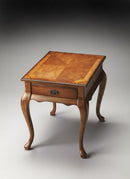 Grace 21 in. W Rectangular Wood Traditional Queen Anne 1 Drawer End Table with Curved Cabriole Legs by Butler Specialty Company