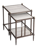 Peninsula Square Mirrored and Metal Set of 2 Nesting Tables by Butler Specialty Company