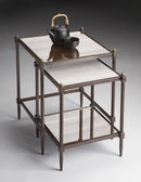 Peninsula Square Mirrored and Metal Set of 2 Nesting Tables by Butler Specialty Company